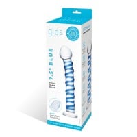 Gläs Blue Spiral Glass Dildo