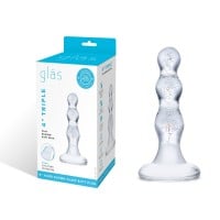 Gläs Triple Play Beaded Butt Plug