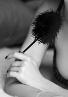 Ouch! Black & White Feather Tickler