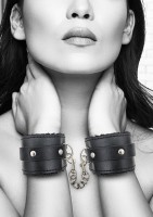 Ouch! Black & White Leather Wrist Cuffs