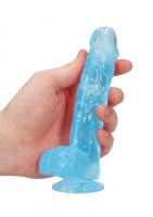 Gelové dildo RealRock Crystal Clear 6″ průhledné