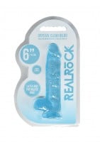 Gelové dildo RealRock Crystal Clear 6″ průhledné