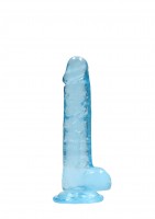 Gelové dildo RealRock Crystal Clear 7″ fialové