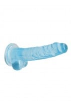 Gelové dildo RealRock Crystal Clear 7″ fialové