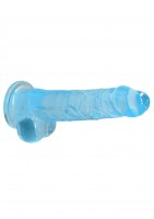 Gélové dildo RealRock Crystal Clear 8″ fialové