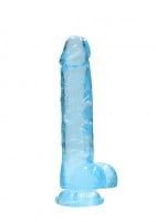 Gélové dildo RealRock Crystal Clear 8″ priehľadné