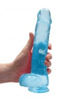 Gélové dildo RealRock Crystal Clear 9″ priehľadné