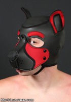 Psí maska Mr. S Leather Neoprene Frisky Pup Hood červená