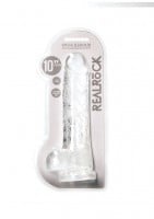 Gelové dildo RealRock Crystal Clear 10″ průhledné