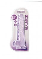 RealRock Crystal Clear 10″ Jelly Dildo Purple