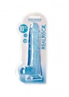 Gelové dildo RealRock Crystal Clear 10″ fialové