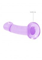 Gelové dildo RealRock Crystal Clear Non Realistic 7″ fialové