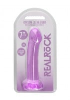 RealRock Crystal Clear Non Realistic 7″ Jelly Dildo Purple
