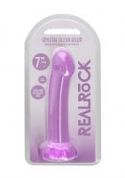 Gelové dildo RealRock Crystal Clear Non Realistic 7″ průhledné