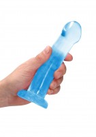 Gélové dildo RealRock Crystal Clear Non Realistic 7″ fialové