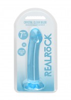 Gélové dildo RealRock Crystal Clear Non Realistic 7″ modré