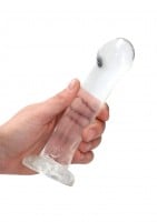 Gelové dildo RealRock Crystal Clear Non Realistic 7″ modré