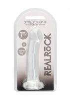 RealRock Crystal Clear Non Realistic 7″ Jelly Dildo Clear