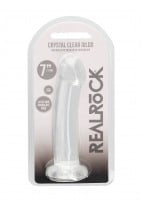 Gelové dildo RealRock Crystal Clear Non Realistic 7″ průhledné