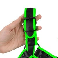 Kožený harness Ouch! Glow in the Dark Buckle Bulldog