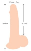 Realistické dildo so sťahovacou kožou Nature Skin 19 cm