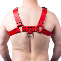 The Red Leather Harness Buckle Red