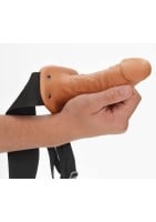 Duté připínací dildo RealRock Hollow Strap-On 6″ černé