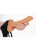 Duté připínací dildo RealRock Hollow Strap-On 7″ tělové