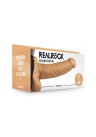 Duté připínací dildo RealRock Hollow Strap-On 7″ černé