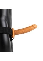 Duté připínací dildo RealRock Hollow Strap-On 8″ tělové