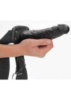 RealRock Hollow Strap-On Dildo 8″ Black