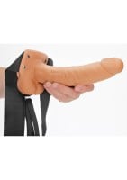 Duté připínací dildo RealRock Hollow Strap-On 9″ tělové