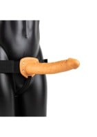 Duté připínací dildo RealRock Hollow Strap-On 10″ černé