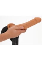 Duté připínací dildo RealRock Hollow Strap-On 10″ černé