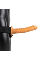 Duté pripínacie dildo RealRock Hollow Strap-On 10″ čierne