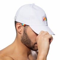 Kšiltovka Addicted AD1118 Rainbow Cap bílá