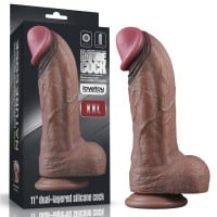 Realistické dildo Lovetoy Dual Layered Silicone Cock XXL 11″