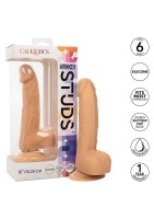 Realistické dildo CalExotics Silicone Studs 6″ hnedé