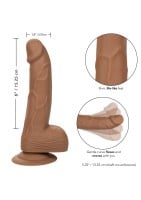 Realistické dildo CalExotics Silicone Studs 6″ hnědé