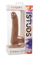 Realistické dildo CalExotics Silicone Studs 6″ hnedé