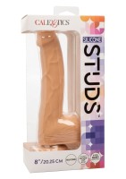 Realistické dildo CalExotics Silicone Studs 8″ hnědé