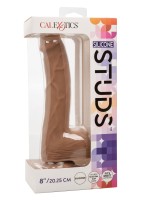 Realistické dildo CalExotics Silicone Studs 8″ hnědé