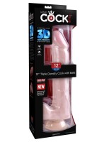 Realistické dildo s varlaty King Cock Plus 12″ Triple Density Cock