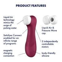 Satisfyer Pro 2 Generation 3 Clitoral Stimulator Connect App Wine Red