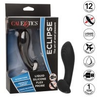 CalExotics Eclipse Liquid Silicone Flex Probe Vibrating Butt Plug Black