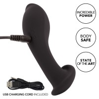 CalExotics Eclipse Liquid Silicone Flex Probe Vibrating Butt Plug Black