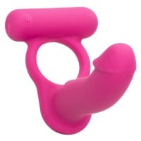 CalExotics Double Diver Vibrating Cock Ring with Dildo