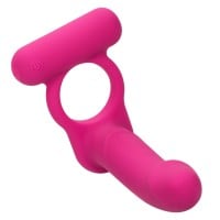 CalExotics Double Diver Vibrating Cock Ring with Dildo