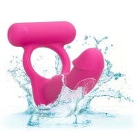 CalExotics Double Diver Vibrating Cock Ring with Dildo