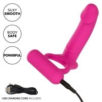CalExotics Double Diver Vibrating Cock Ring with Dildo